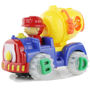 水泥搅拌车玩具儿童玩具工程车搅拌机玩具车万向电动声光混泥土车