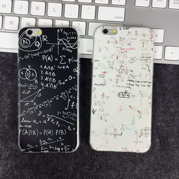 原创彩绘数学函数苹果5s情侣手机壳iPhone6全包边软壳保护套6plus