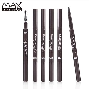 韩国进口挤压笔芯五色双头带刷自动旋转眉笔maxdona新品三角眉笔