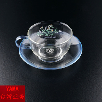 YAMA亚美160-BL桐华耐热玻璃茶壶台湾生产花茶杯茶具160毫升