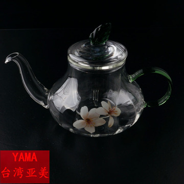 YAMA亚美560G耐热玻璃茶壶台湾生产花茶壶茶具560毫升