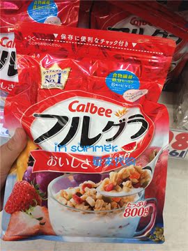 预定日本代购卡乐比Calbee水果颗粒谷物即食早餐冲饮麦片800g