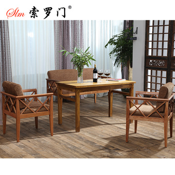 韩式简约单人双人沙发椅 咖啡厅餐厅纯实木架沙发椅