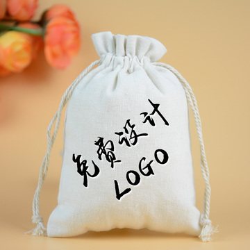 厂家直销定制大小布袋印LOGO抽绳驱蚊束口竹炭茶叶袋收纳包棉麻袋